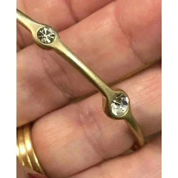 Lia Sophia Gold Tone with Round Inlayed Rhinestone Bangle Bracelet Stackable - Picture 11 of 11